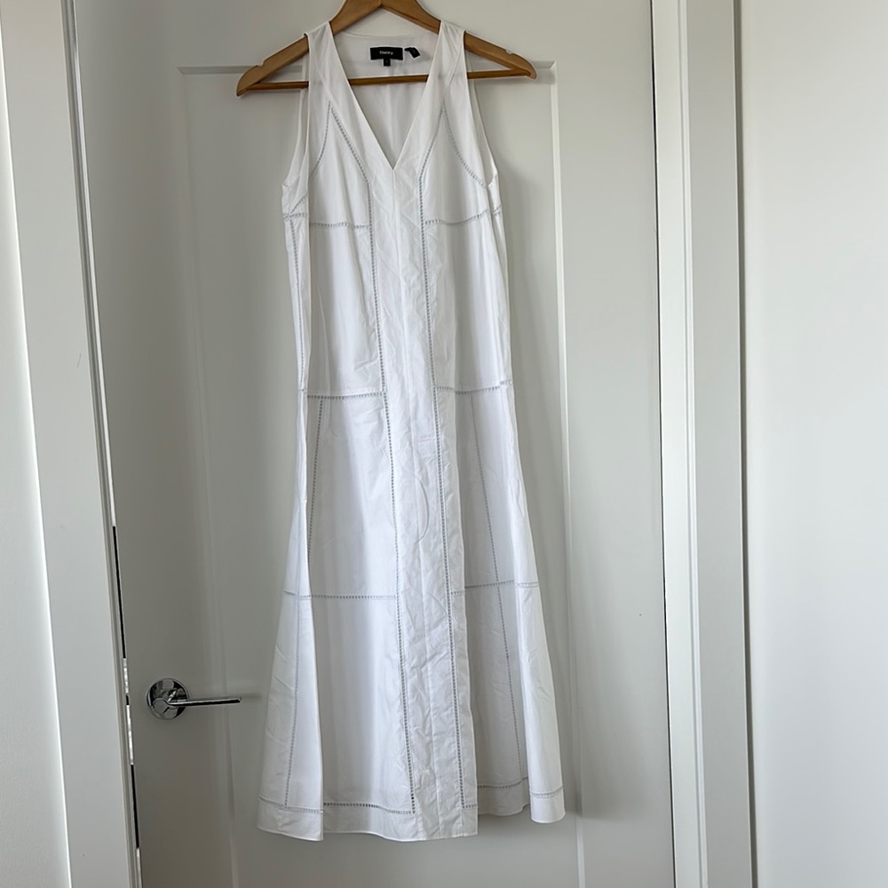 Theory White Halter Maxi Sundress